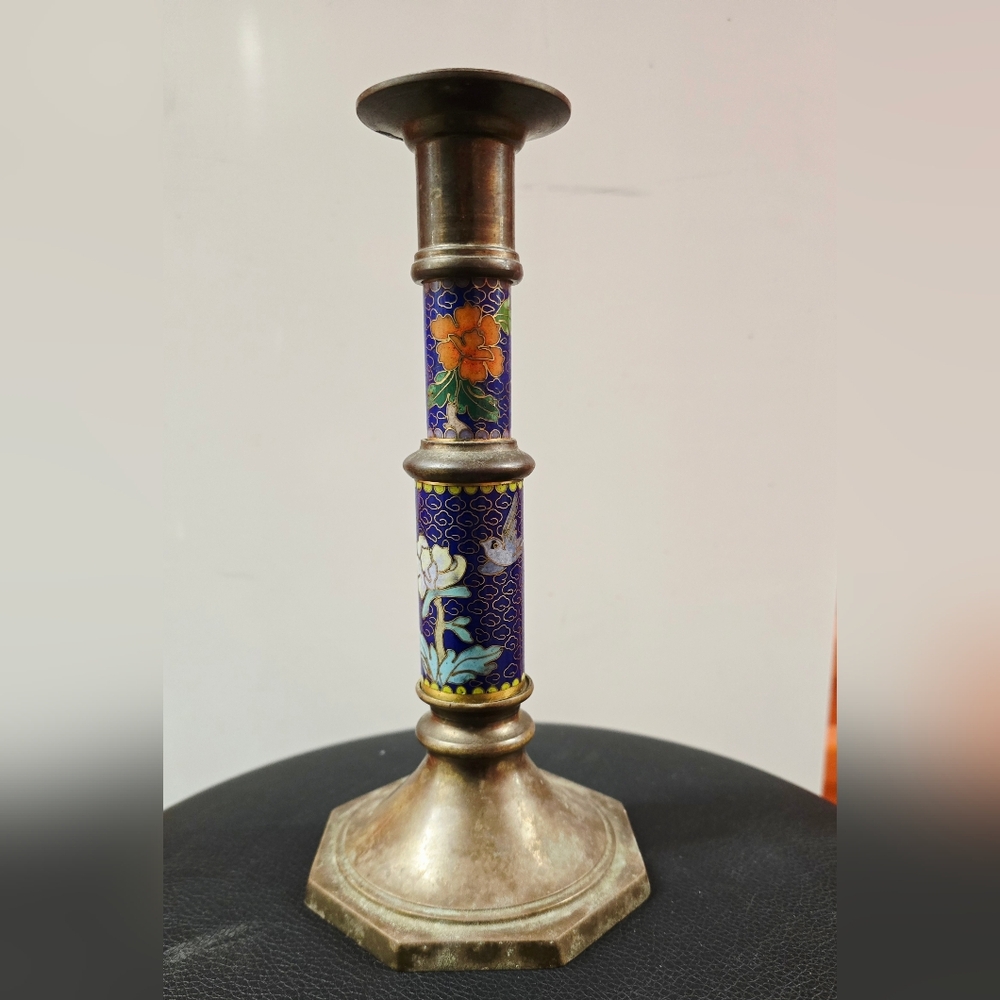 Floral Cloisonné Candle Holder